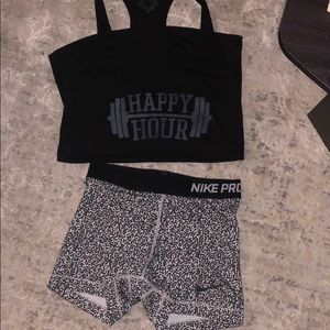 Nike Pro spandex and workout top